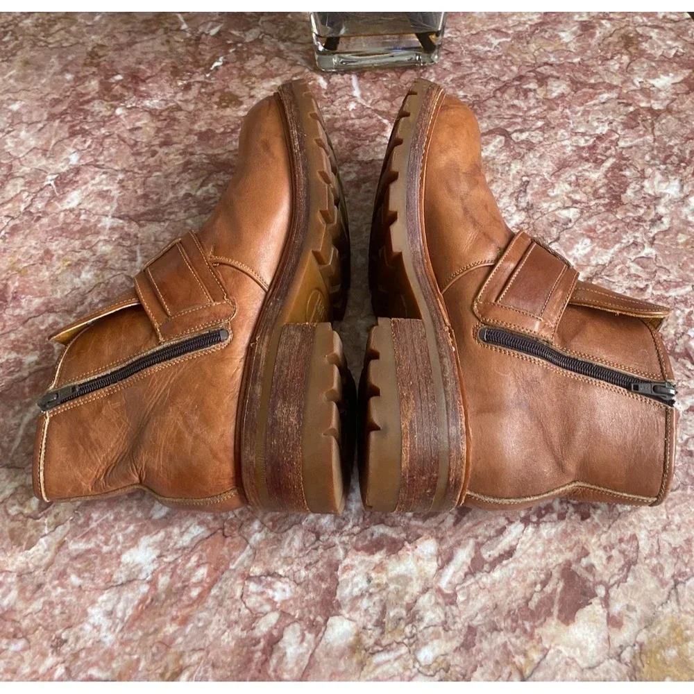Frye Vintage Men's Brown Leather Side Zip Ankle Boots Size 10.5 D EUC! $375